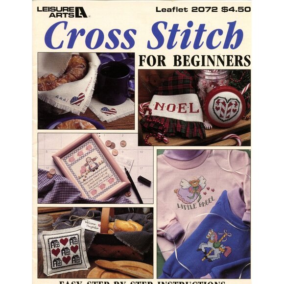 Leisure Arts Cross Stitch For Beginners Leaflet 2072 - Easy Step-By-Step Instruc - Picture 1 of 2